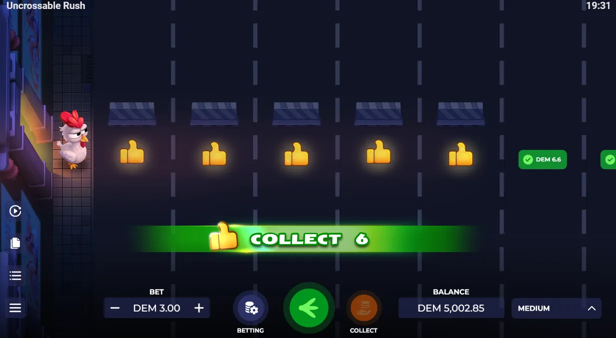 Uncrossable Rush demo